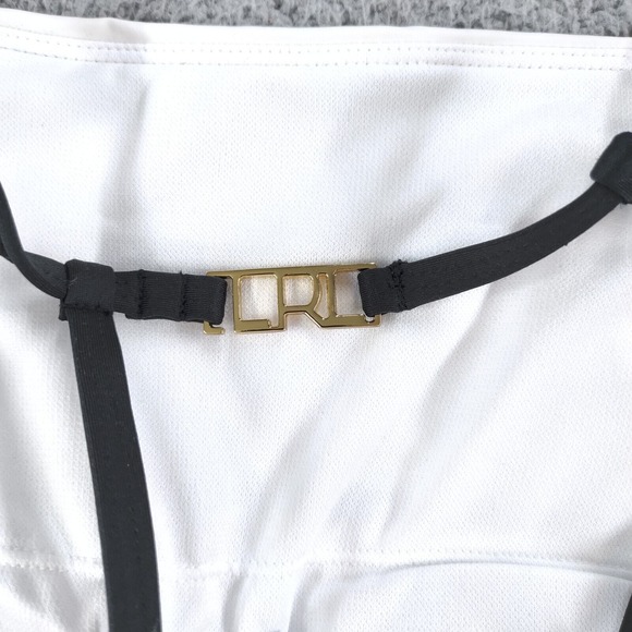 Lauren Ralph Lauren Swimsuit Womens 2 Black One Piece Gradient Stripe High Neck - Picture 7 of 14